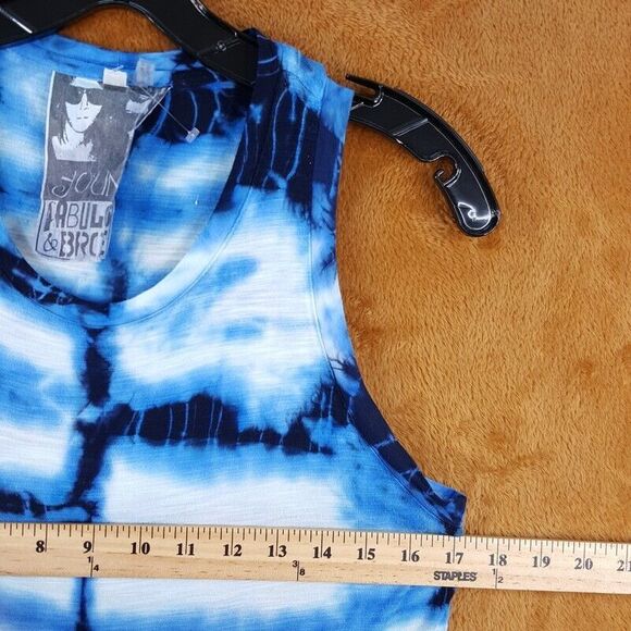 YOUNG FABULOUS BROKE Womens Top Small Blue Pullover Tank Tie Dye Stretch YFB - Picture 5 of 7